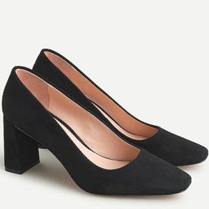 J Crew Block-heel Suede Pumps in Black Size 8.5